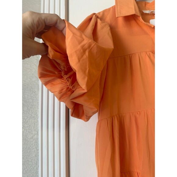 Entro Tiered Dress with Puffer Sleeves S - Picture 4 of 5